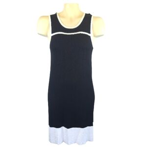 DESIGN HISTORY New Nautical Sleeveless Sweater Dress Navy White Colorblock Small
